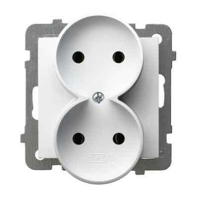 AS Gniazdo podwójne moduł bez ramki kolor biały GP-2GR/m/00 OSPEL (GP-2GR/m/00)