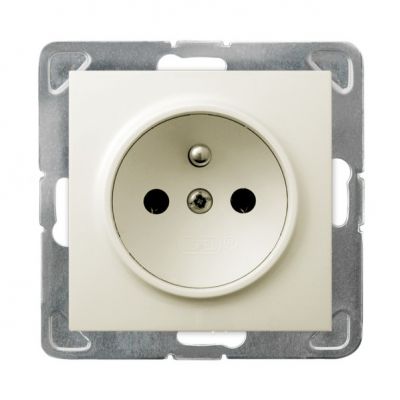 IMPRESJA Gniazdo pojedyncze z uziemieniem kolor ecru GP-1YZ/m/27 OSPEL (GP-1YZ/m/27)