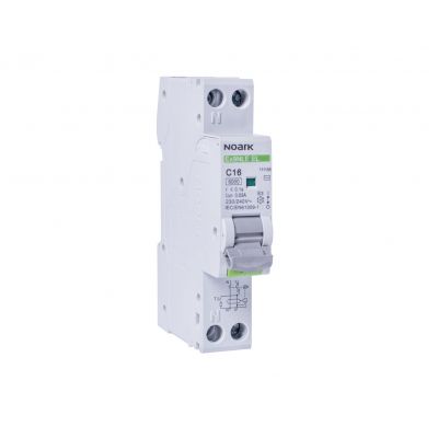 Ex9NLE EL 1PN B16 30mA Elektroniczny wyłącznik różnicowonadprądowy 1 modułowy 1P+N B16 30mA  NOARK (111148)