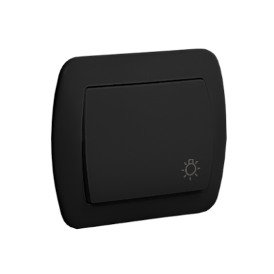 SIMON AKORD Przycisk światło zaciski śrubowe czarny AS1/49 (AS1/49)