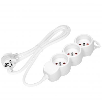 Przedłużacz potrójny listwa zasilająca 3 gniazda kabel 1,4m biały 2300W ORNO (ES-8/W/1,4)