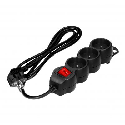 Przedłużacz potrójny listwa z wyłącznikiem płaska wtyczka kabel 1,4m 2300 W ORNO (ES-9/B/1,4)