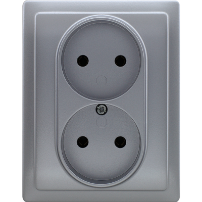 VENA:ALUMINIUM GN.PODW.WTYCZKOWE - KOMPLETNE 2X2P, 16A, 250V~ (514035)