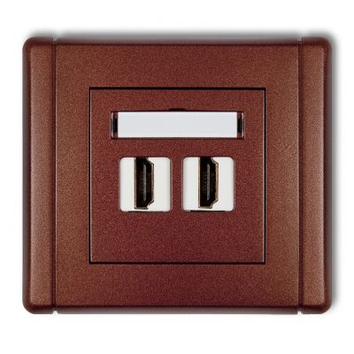KARLIK FLEXI Gniazdo podwójne HDMI 2.0, 4K brązowy metalik 9FHDMI-2 (9FHDMI-2)