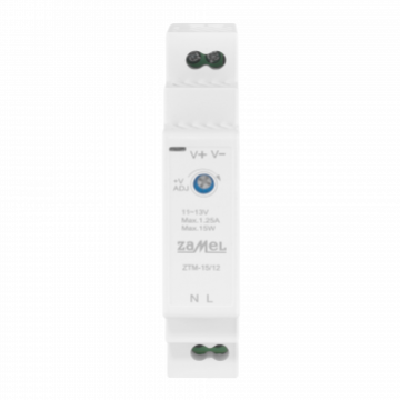 Zasilacz impulsowy montowany na szynie TH-35 (DIN) 15W 12V DC TYP: ZTM-15/12 ZAMEL (EXT10000279-WUN)