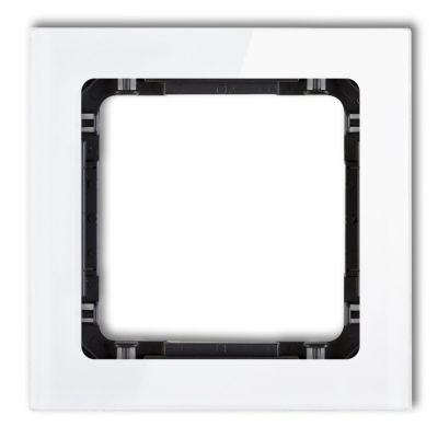 KARLIK DECO Ramka pojedyncza - efekt szkła (ramka: biała; spód: czarny) 0-12-DRS-1 (0-12-DRS-1)
