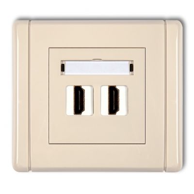 KARLIK FLEXI Gniazdo podwójne HDMI 2.0, 4K beżowy 1FHDMI-2 (1FHDMI-2)