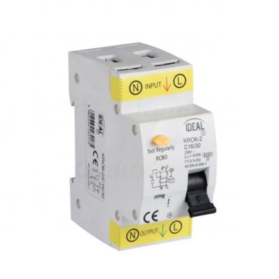  Wyłącznik różnicowonadprądowy 6kA 2P C16A 30mA typ AC KRO6-2/C16/30 IDEAL KANLUX (23217)
