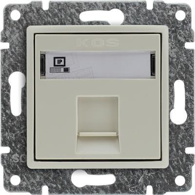 VENA:KREM GN.KOMP.RJ45,KAT 5E,NIEEKRANOWANE,B/RAMKI,Z PRZESŁ.I ETYKIETĄ (510365)