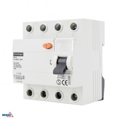 Wyłącznik różnicowoprądowy Typ AC 3P+N 25A 30mA A03-K7-4-25-030 SCHELINGER BEMKO (A03-K7-4-25-030)