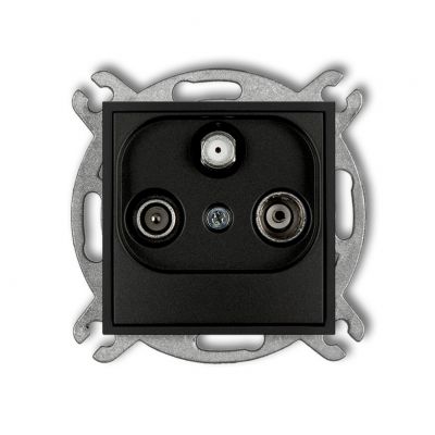 KARLIK MINI Gniazdo antenowe RTV-SAT końcowe 1,5dB czarny mat 12MGS (12MGS)