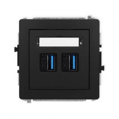 KARLIK DECO Gniazdo podwójne 2xUSB A-A 3.0 czarny mat 12DGUSB-6 (12DGUSB-6)