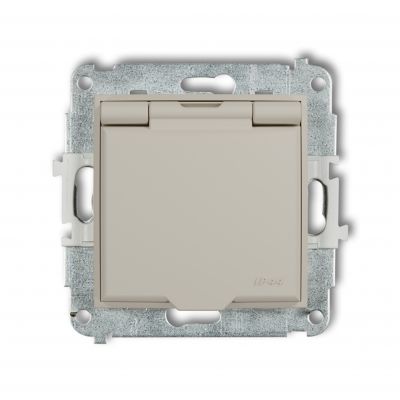 KARLIK ICON Gniazdo hermetyczne z uziemieniem taupe 60IGPB-1zp  (60IGPB-1zp)