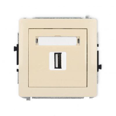 KARLIK DECO Gniazdo pojedyncze USB A-A 2.0 beżowy 1DGUSB-1 (1DGUSB-1)