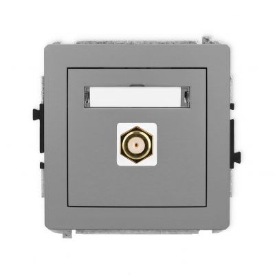 KARLIK DECO Gniazdo pojedyncze antenowe typu F (SAT) pozłacany szary mat, 27DGF-1.1 (27DGF-1.1)