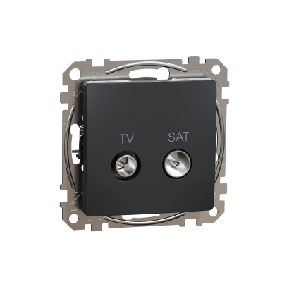 Sedna Design & Elements Gniazdo antenowe TV-SAT końcowe 4dB czarny antracyt SDD114471S SCHNEIDER (SDD114471S)