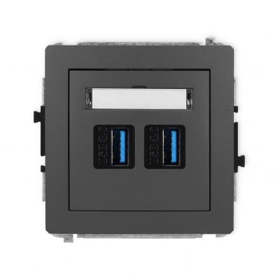KARLIK DECO Gniazdo podwójne 2xUSB A-A 3.0 grafitowy mat 28DGUSB-6 (28DGUSB-6)