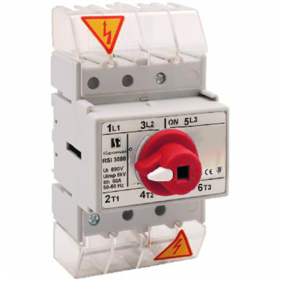 Rozłącznik izolacyjny 3P 80A z pokrętłem czerwonym RSI-3080W03 SPAMEL (RSI-3080W03)