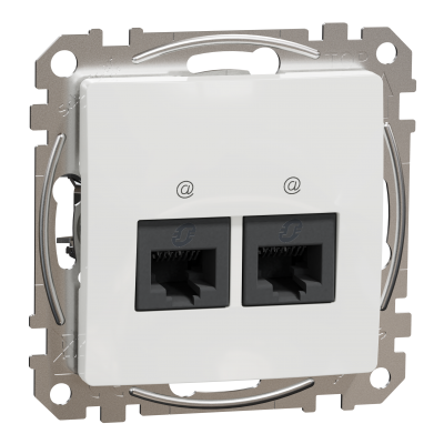 Sedna Design & Elements Gniazdo komputerowe podwójne RJ45 kat. 5e UTP białe SDD111452 SCHNEIDER (SDD111452)