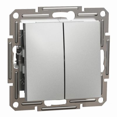 Asfora łącznik podwójny świecznikowy bez ramki aluminium EPH0300161 SCHNEIDER (EPH0300161)