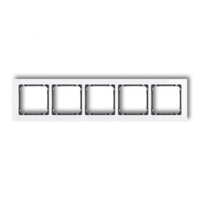 KARLIK DECO Ramka pięciokrotna - efekt szkła (ramka: biała; spód: grafitowy) 0-11-DRS-5 (0-11-DRS-5)