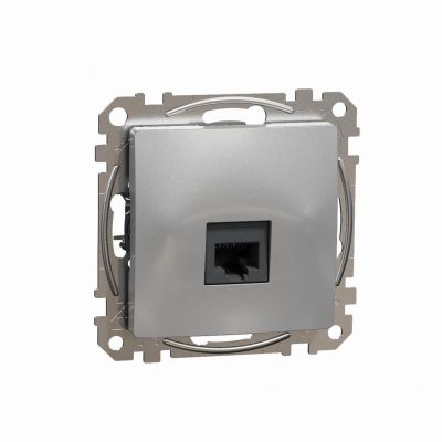 Sedna Design & Elements Gniazdo komputerowe RJ45 kat. 6 UTP srebrne aluminium SDD113461 SCHNEIDER (SDD113461)