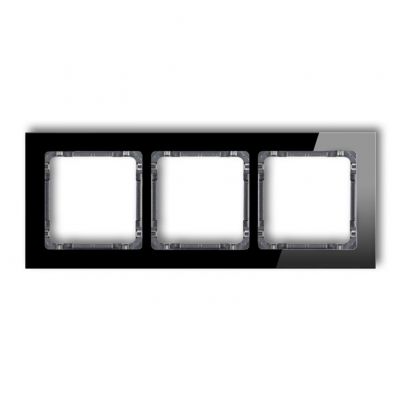 KARLIK DECO Ramka potrójna - efekt szkła (ramka: czarna; spód: grafitowy) 12-11-DRS-3 (12-11-DRS-3)