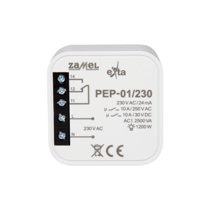 Przekaźnik elektromagnetyczny 230V dopuszkowy 10A EXT10000256 ZAMEL (EXT10000256-WPL)