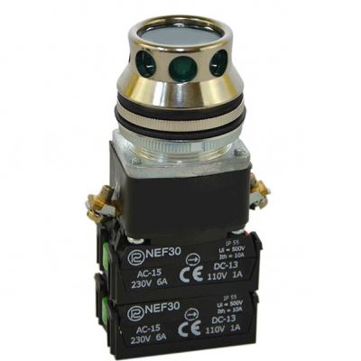 Przycisk NEF30-KL3X/24V/W3 zielony (W0-NEF30-KL 3X/W3 Z)