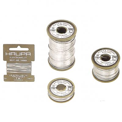 Lutowie do elektronikiz kalafonią  o 1mm  250 g  Sn 60% 160004 HAUPA (160004)