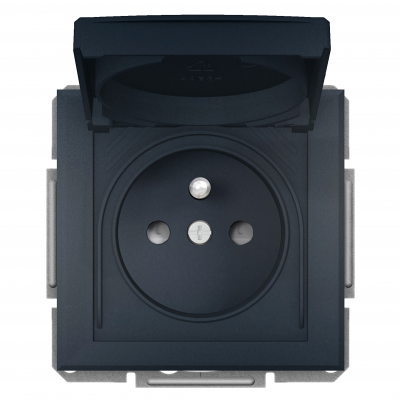 Asfora gniazdo pojedyncze z klapką IP44 z uziemieniem do ramek wielokrotnych antracytowy EPH2800671 SCHNEIDER (EPH2800671)