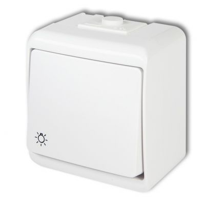 KARLIK JUNIOR Przycisk zwierny /światło/ podświetlany biały WHE-5L (WHE-5L)