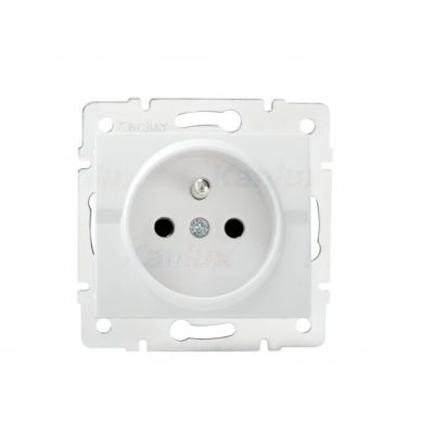 LOGI Gniazdo pojedyncze ochrona styków śrubowy Biały 16A 250V 021250102 25089 KANLUX (25089)