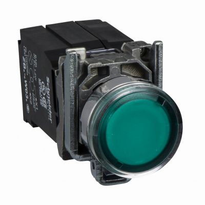 Harmony XB4 Przycisk płaski zielony żarówka 220/240V transformator metalowy XB4BW3345 SCHNEIDER (XB4BW3345)