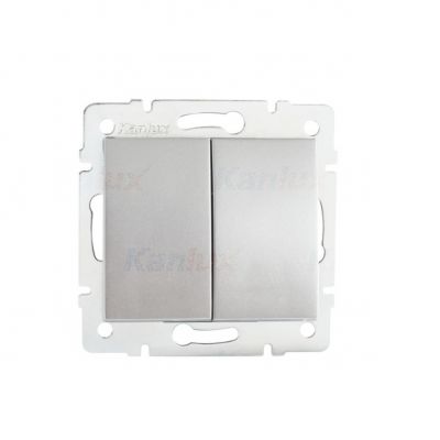 LOGI Łącznik dwugrupowy świecznikowy śrubowy 10AX 250V srebrny 021010143 25185 KANLUX (25185)