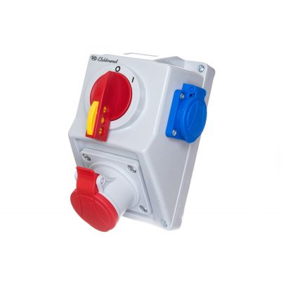 Zestaw instalacyjny z rozłącznikiem O-I 1x16A 4P 400V, 1x16A 250V 2P+Z C16-18.1 IP54 971615 ELEKTROMET (971615)