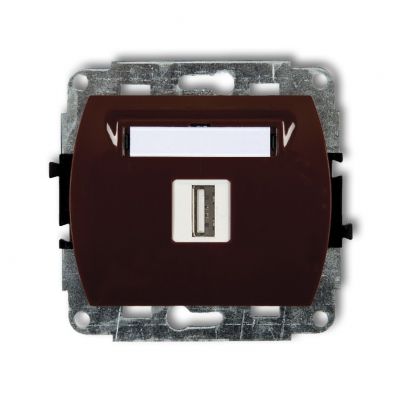 KARLIK TREND Gniazdo pojedyncze USB A-A 3.0 brązowy 4GUSB-5 (4GUSB-5)