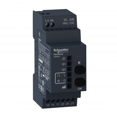 Odbiornik programowalny 2 przekaźniki 24..240 V AC/DC 2 przyc. 6 LEDy ZBRRA SCHNEIDER (ZBRRA)