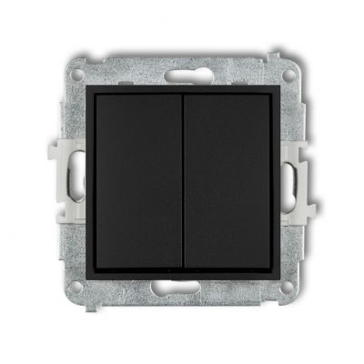 KARLIK ICON Łącznik pojedynczy jednobiegunowy + schodowy bez piktogramu (osobne zasilanie) czarny mat 12IWP-10.21 (12IWP-10.21)