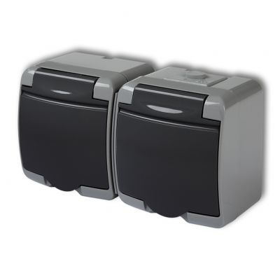 KARLIK JUNIOR Gniazdo podwójne z uziemieniem SCHUKO 2x(2P+Z) (klapka grafitowa; bez przesłon) 30GHE-2s (30GHE-2s)
