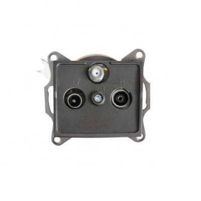 LOGI Gniazdo RTV/SAT przelotowe grafit 021340041 25279 KANLUX (25279)