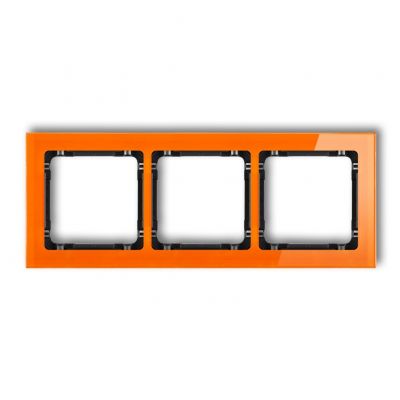 KARLIK DECO Ramka potrójna - efekt szkła (ramka: pomarańczowa; spód: czarny) 13-12-DRS-3 (13-12-DRS-3)
