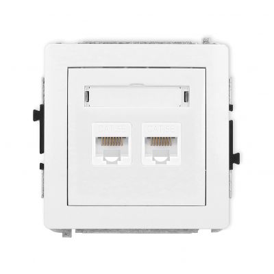 KARLIK DECO Gniazdo podwójne komputerowe 2xRJ45, kat. 5e, 8-stykowy biały DGK-2 (DGK-2)
