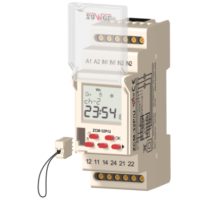 PROGRAMATOR CZASOWY ASTRONOMIC ZNY Z PAMIĘCIĄ ZEWNĘTRZNĄ 2-KA NAŁOWY 24-250V AC 30-300V DC TYP: ZCM-32P/U EXT10000219 ZAMEL (EXT10000219-WPL)