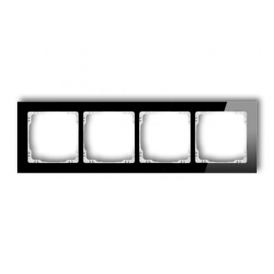 KARLIK DECO Ramka poczwórna - efekt szkła (ramka: czarna; spód: biały) 12-0-DRS-4 (12-0-DRS-4)