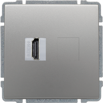 KOS 66 ; Gniazdo multimedialne HDMI, bez ramki, ALUMINIUM (664050)