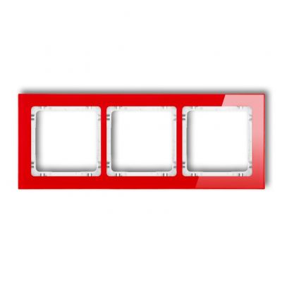 KARLIK DECO Ramka potrójna - efekt szkła (ramka: czerwona; spód: biały) 17-0-DRS-3 (17-0-DRS-3)