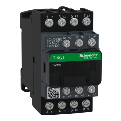 Stycznik mocy TeSys D [AC-3] 25A 4P 2Z 2R kolejowy cewka 110VDC LC1D1286FDS207 SCHNEIDER (LC1D1286FDS207)