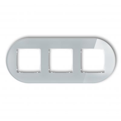 KARLIK ICON Ramka potrójna okrągła - efekt szkła (ramka: szara; spód: biały) szary 15-0-IRSO-3 (15-0-IRSO-3)