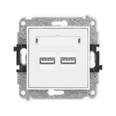 KARLIK MINI Ładowarka USB podwójna 2xUSB A, 15,5W max., 5V, 3.1A biały MCUSB-6 (MCUSB-6)